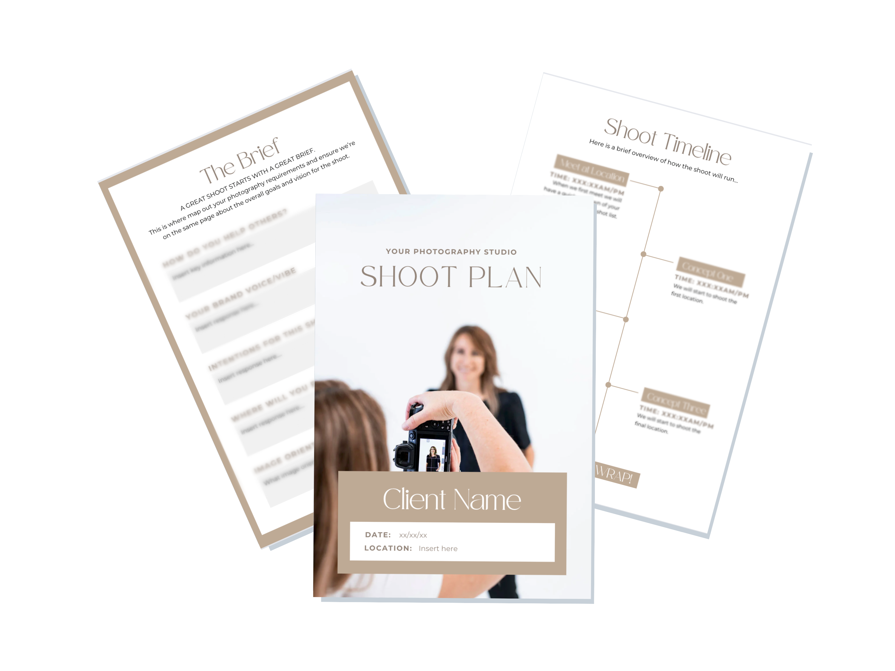 Shoot Plan For branding photography Found Photographer Templates